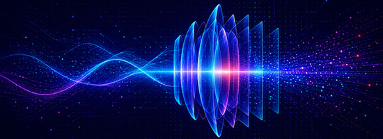 Abstract illustration of layered optical structures.